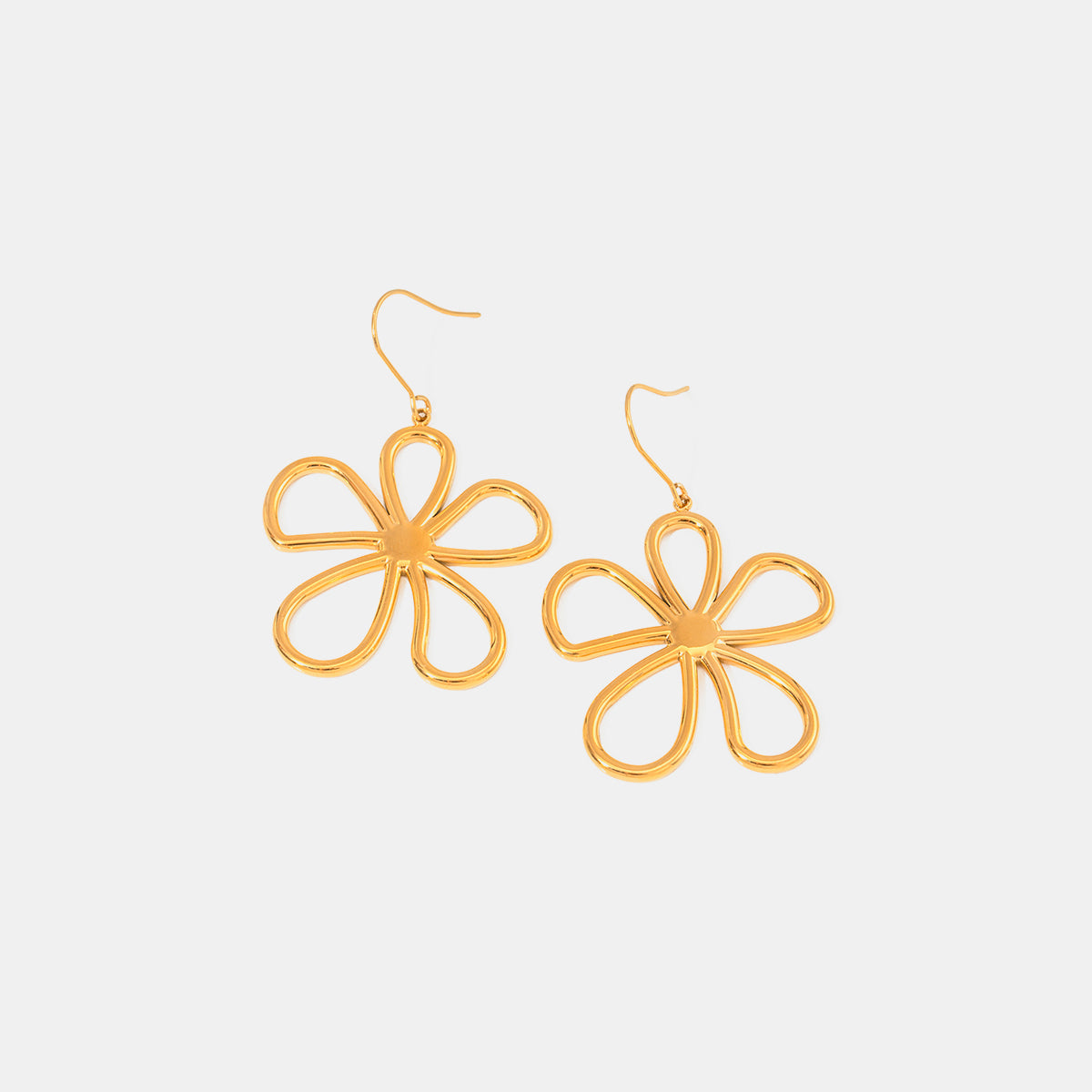 Boho 18K Gold-Plated Flower Dangle Earrings