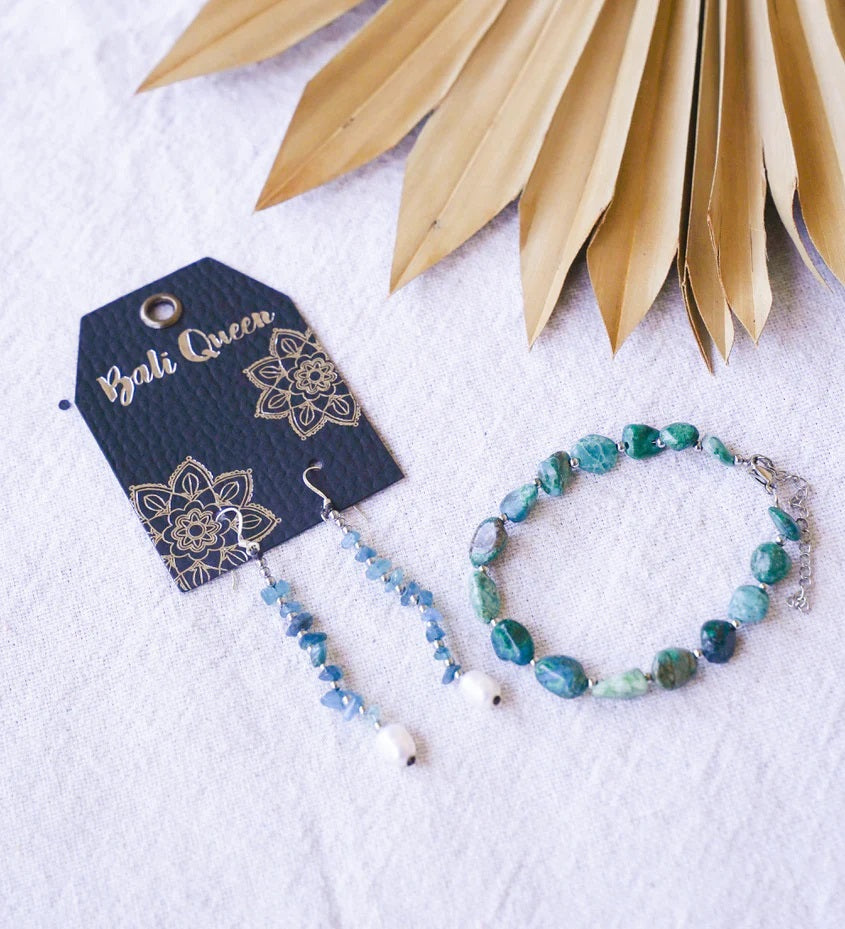 Rippling Rock Natural Amazonite Dangle Earrings