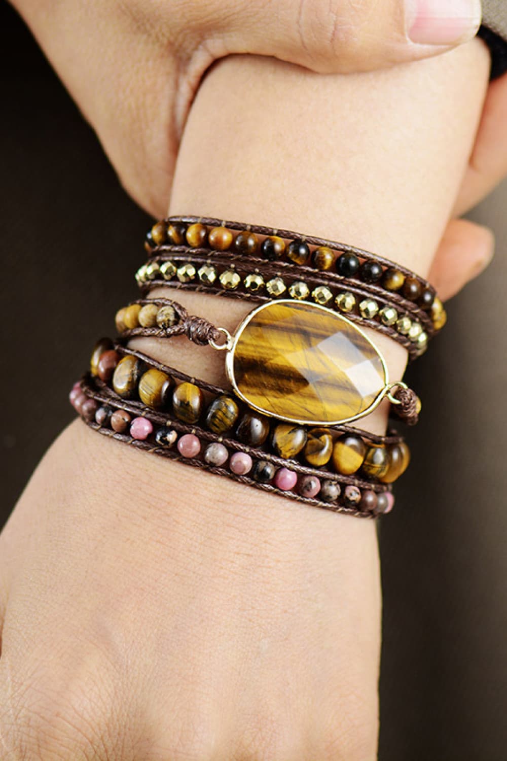 Natural Stone Wrap Layered Bracelet