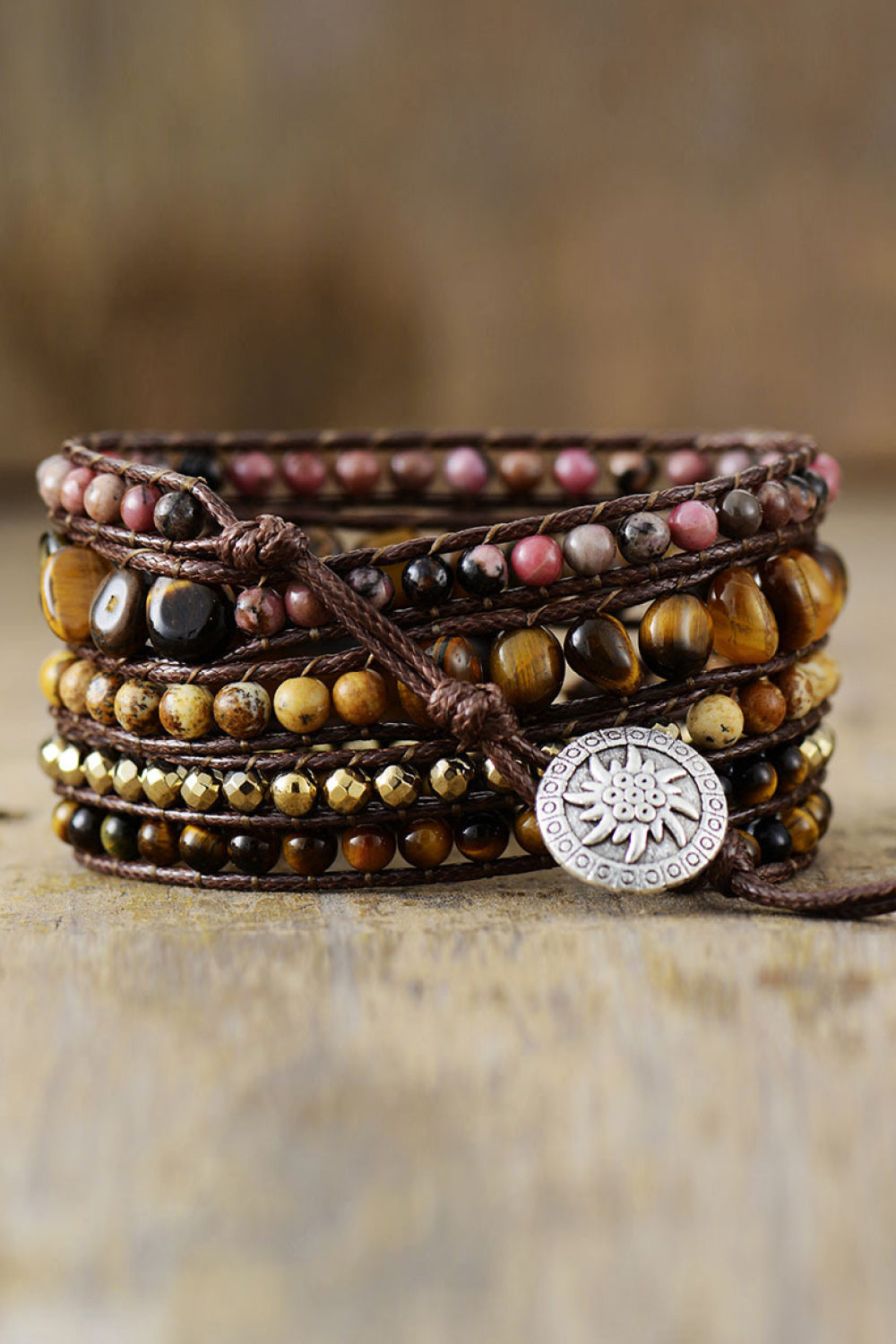 Natural Stone Wrap Layered Bracelet