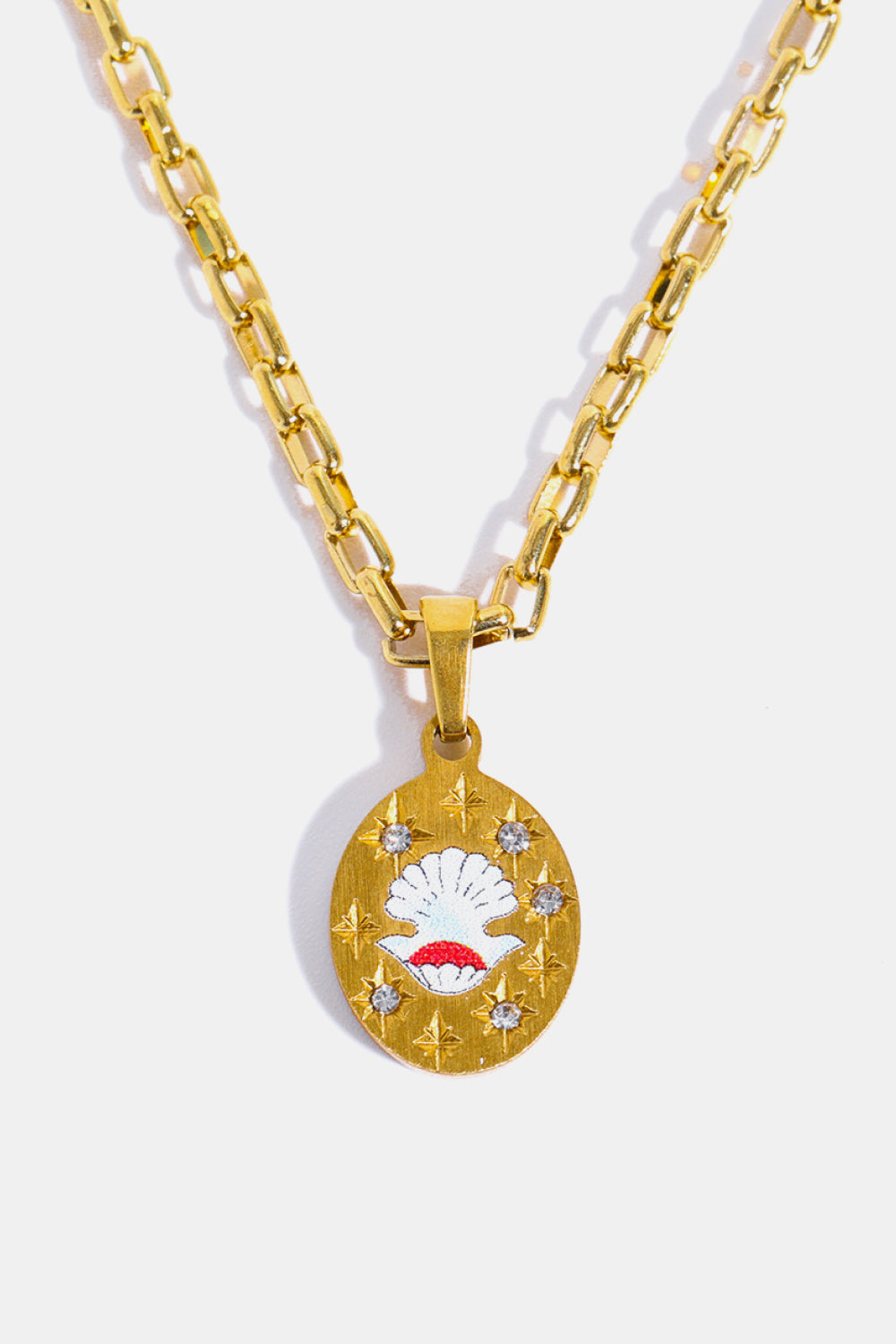 Summer Floral Pendants Stainless Steel 18K Gold-Plated Necklace
