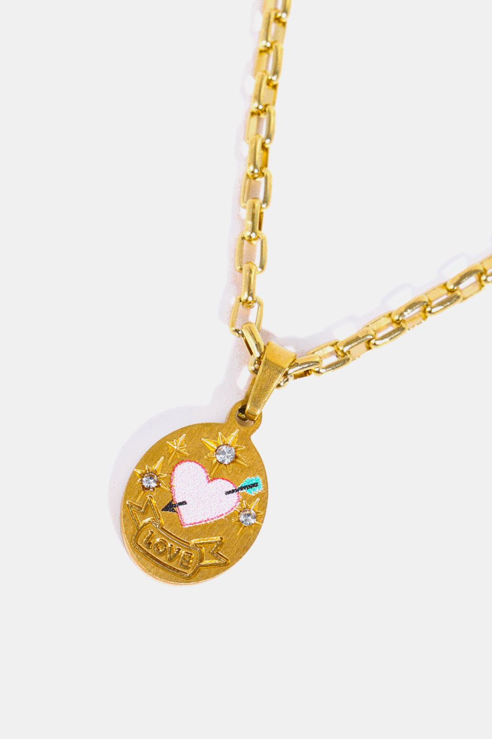 Summer Floral Pendants Stainless Steel 18K Gold-Plated Necklace