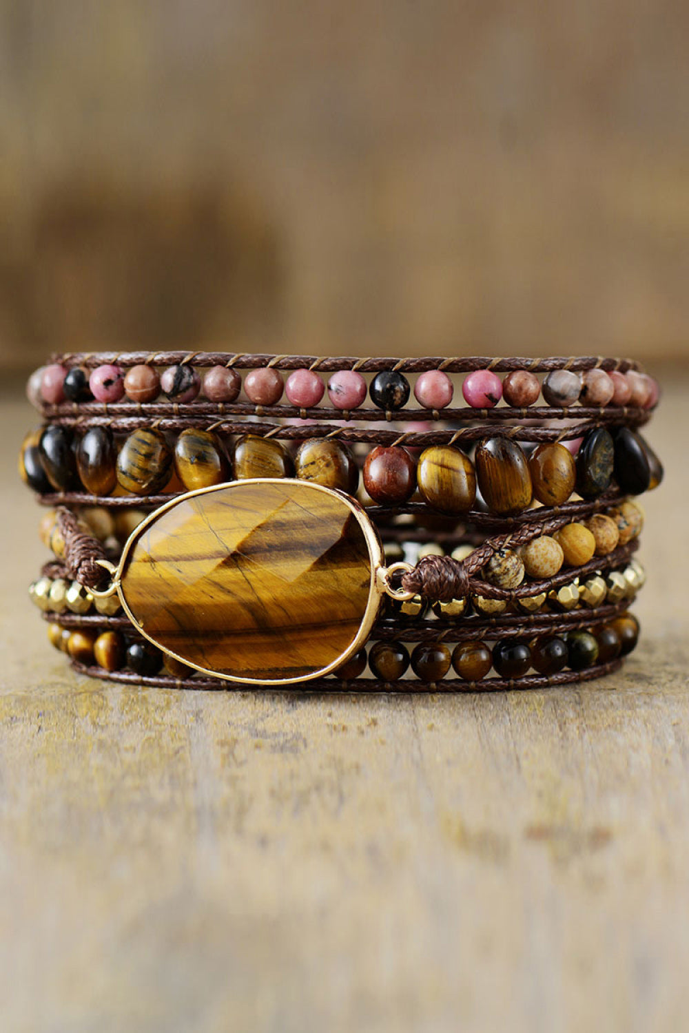 Natural Stone Wrap Layered Bracelet