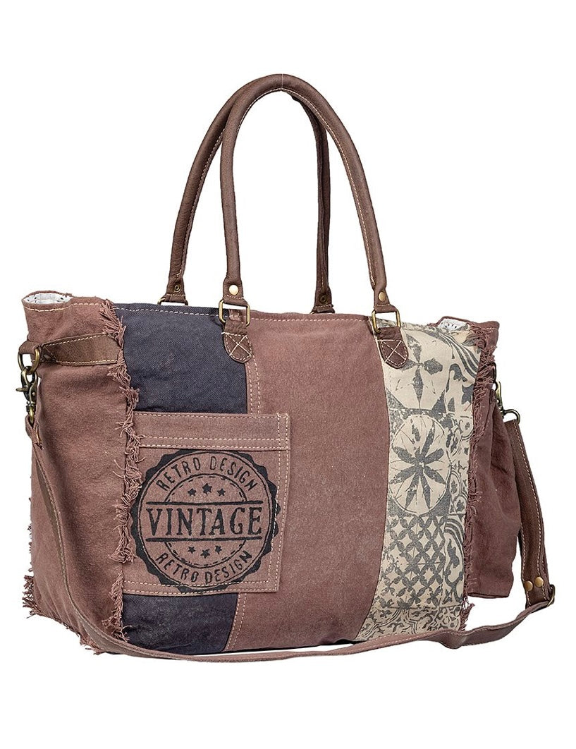 Myra Retro Print Weekender Bag