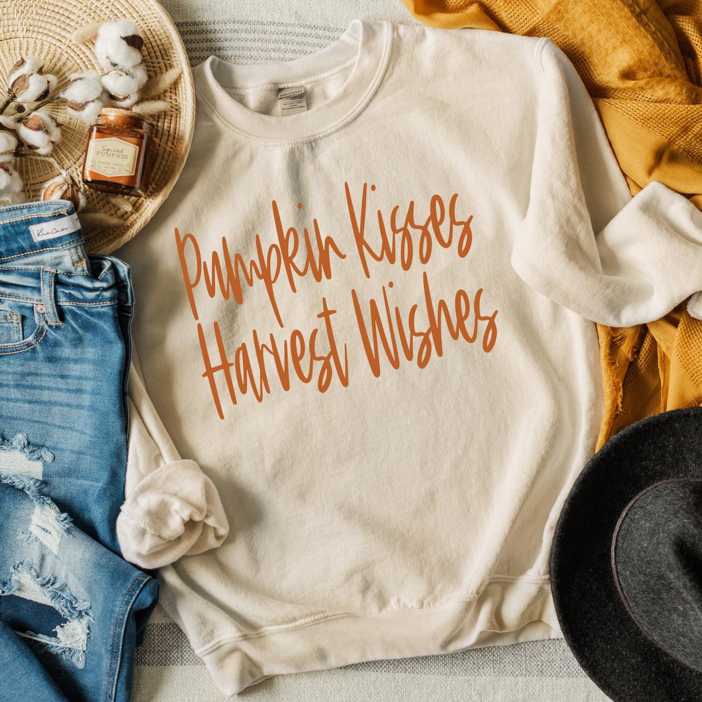 Pumpkin Kisses and Harvest Wishes Sweatshirt