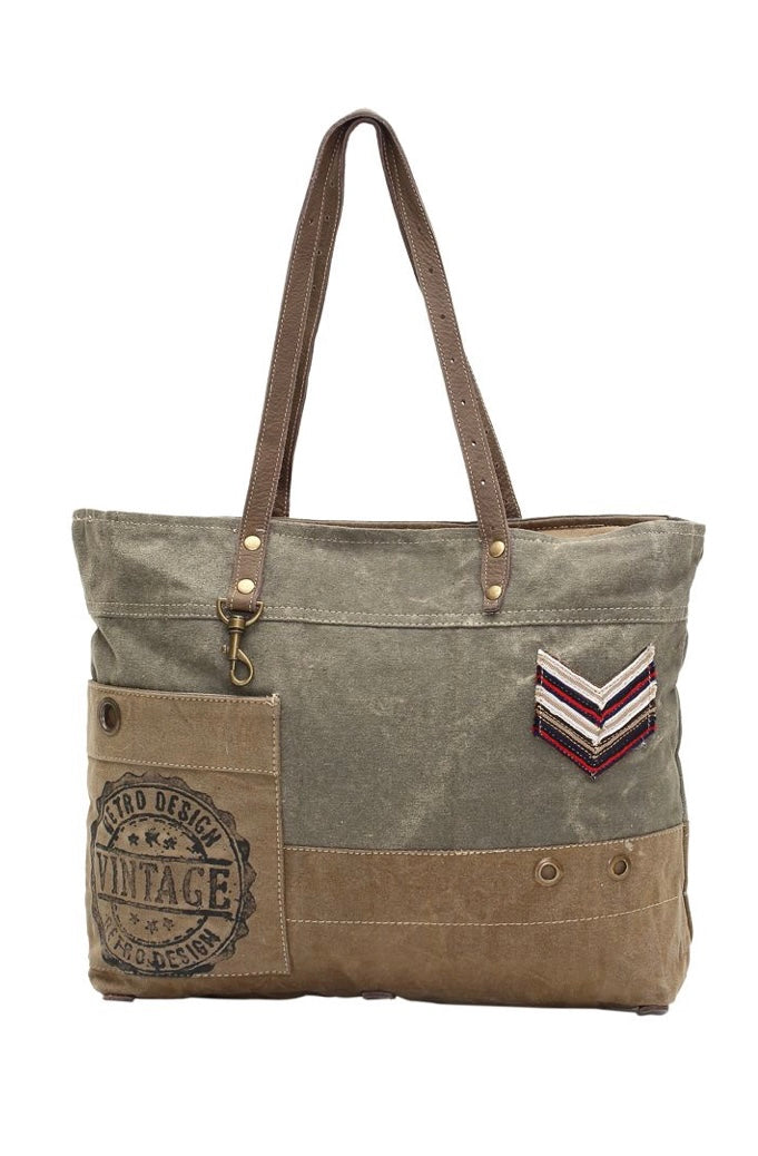 Myra Military Badge Tote Bag