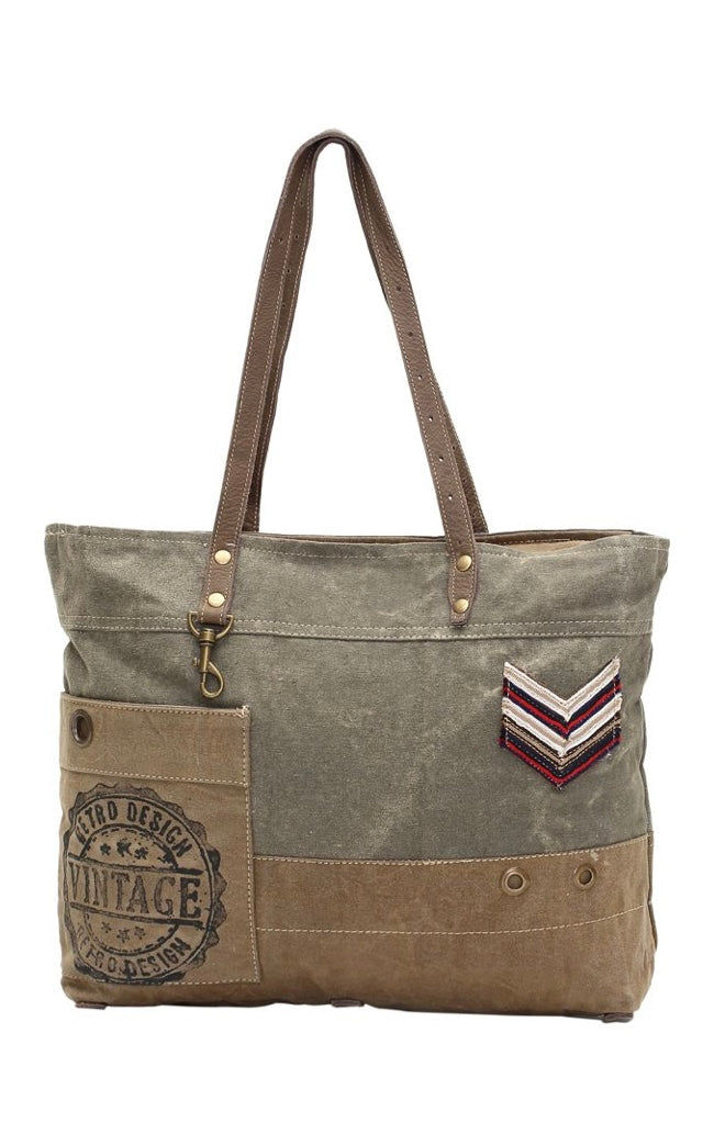 Myra Military Badge Tote Bag