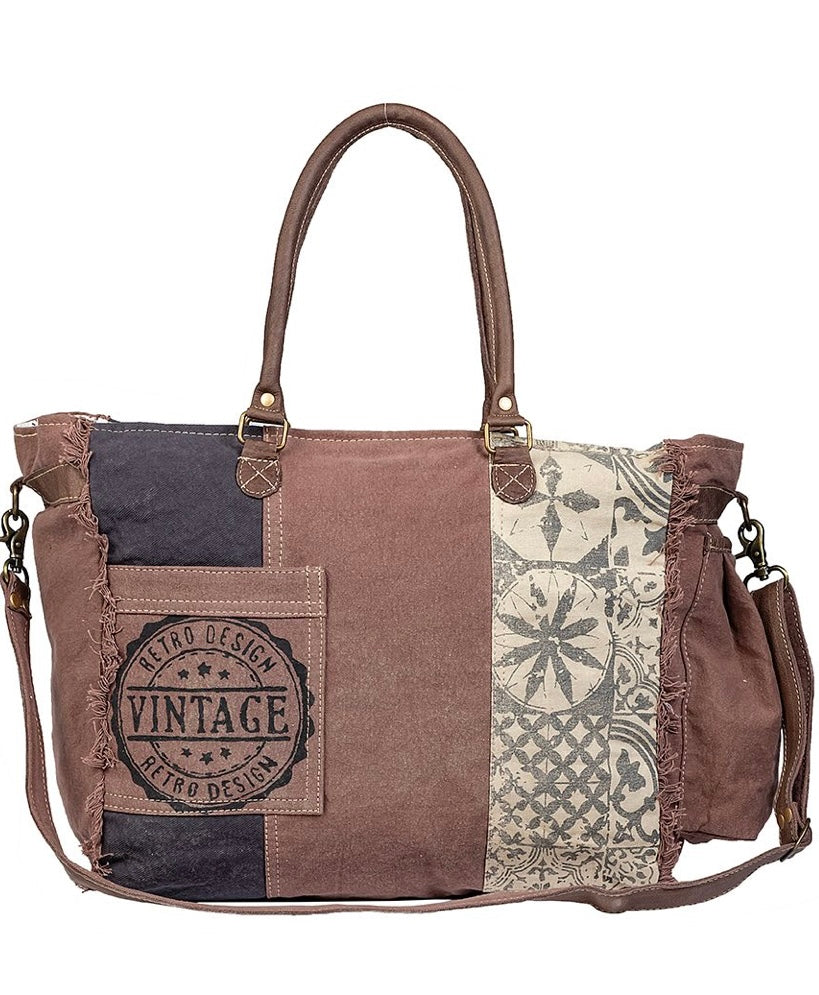 Myra Retro Print Weekender Bag