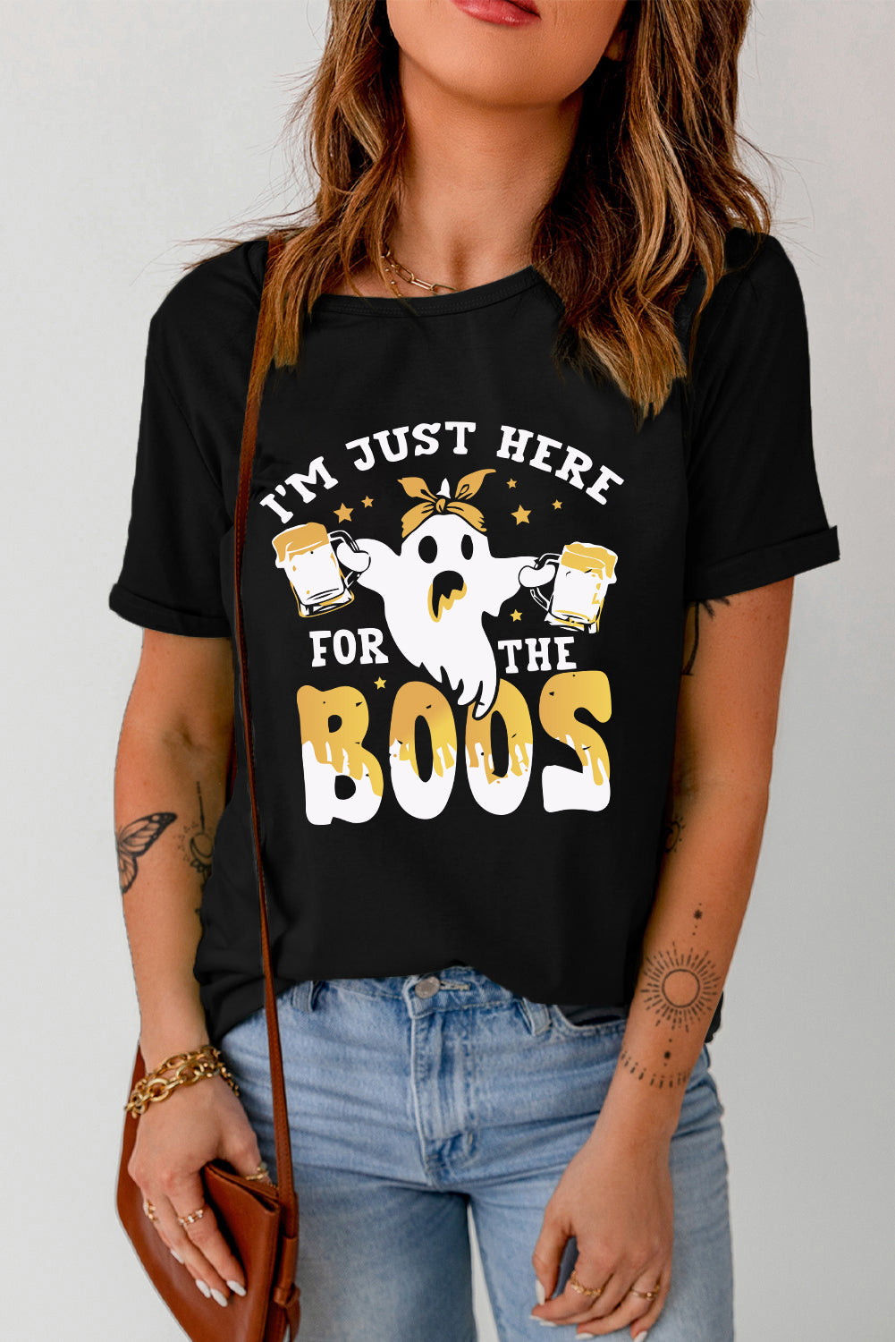 Funny Novelty Ghost Boos Black T-Shirt