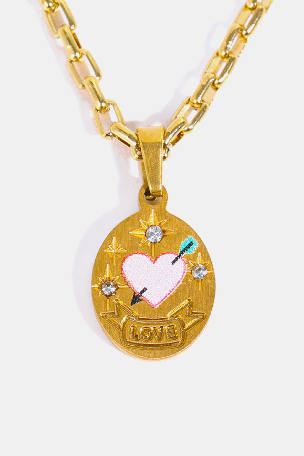 Summer Floral Pendants Stainless Steel 18K Gold-Plated Necklace