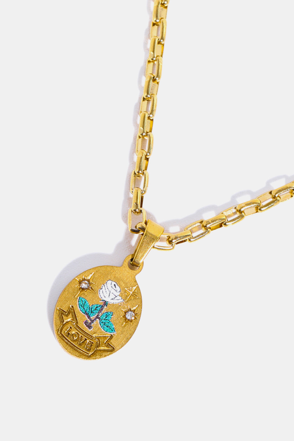 Summer Floral Pendants Stainless Steel 18K Gold-Plated Necklace