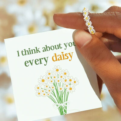 Sterling Silver & Gold Plated 3-D Flower Daisy Ring