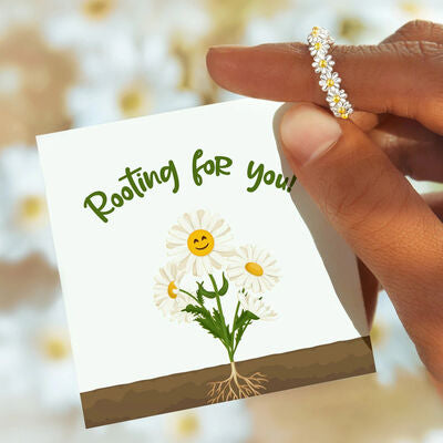 Sterling Silver & Gold Plated 3-D Flower Daisy Ring