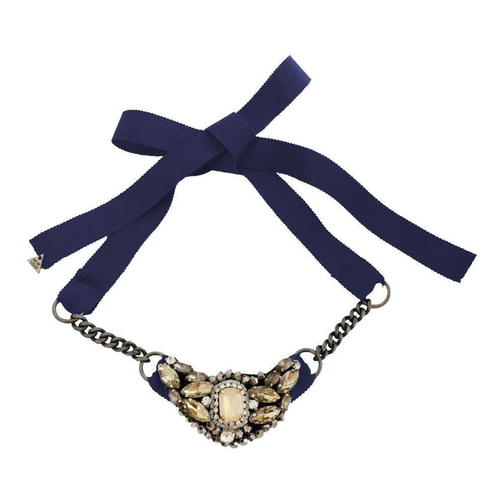 Elizabeth Handmade Ribbon Bib Statement Necklace