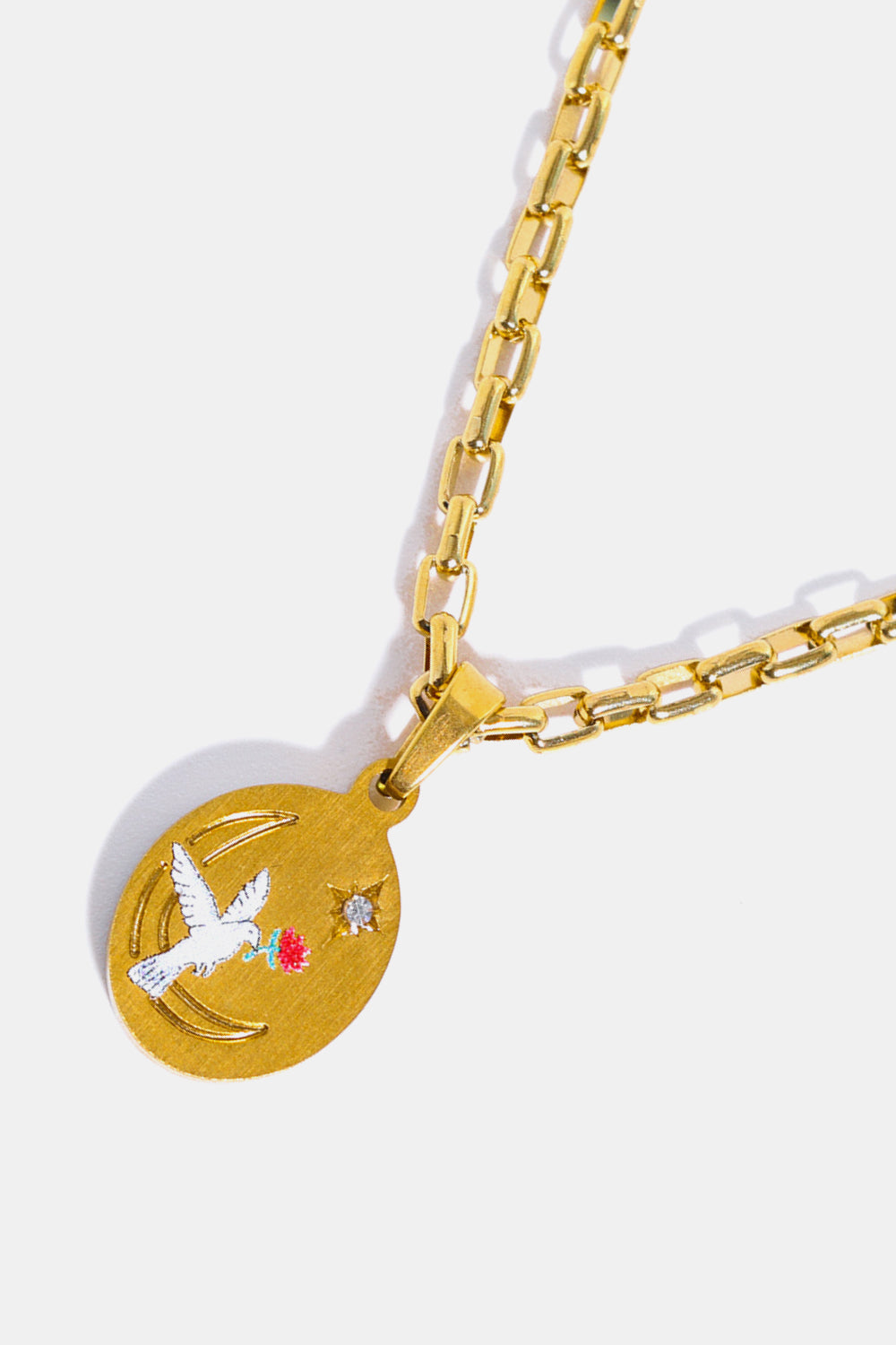 Summer Floral Pendants Stainless Steel 18K Gold-Plated Necklace